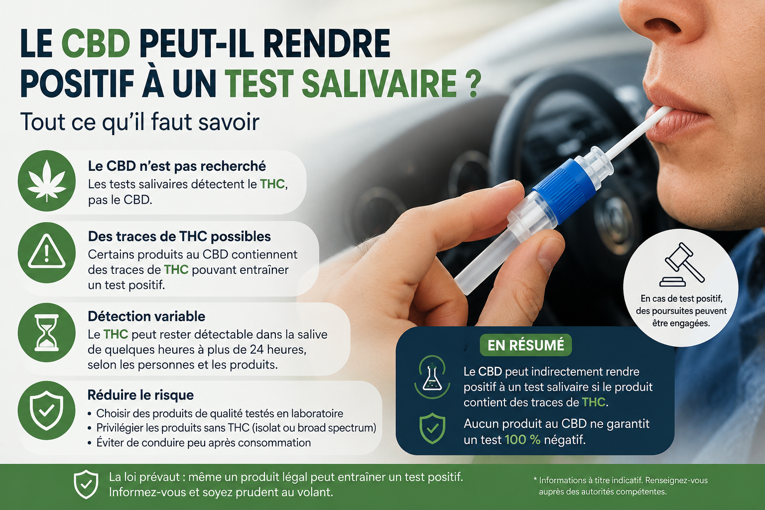Le CBD peut-il rendre positif à un test salivaire ? Guide complet 2026