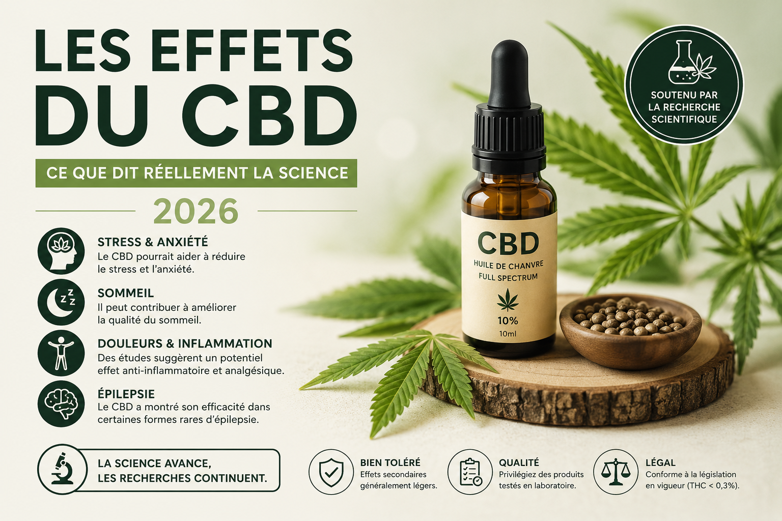 Les effets du CBD : ce que dit réellement la science en 2026