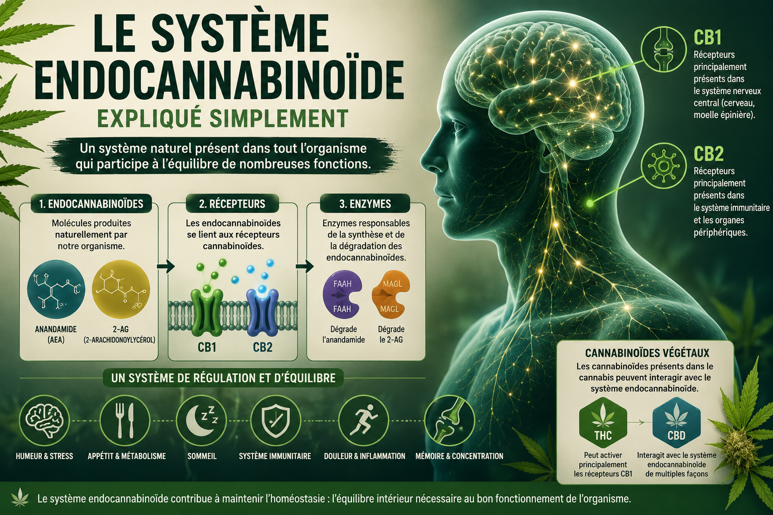 Le système endocannabinoïde expliqué simplement : rôle, fonctionnement et cannabinoïdes