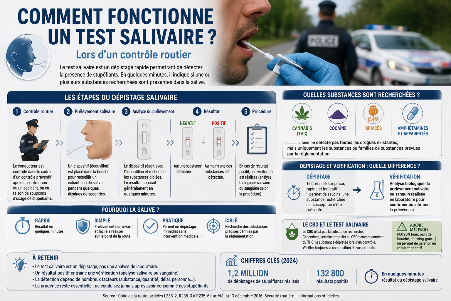 Comment fonctionne un test salivaire lors d’un contrôle routier ?