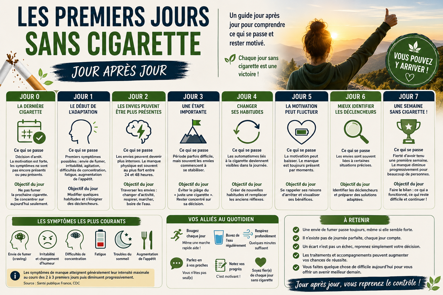 Les premiers jours sans cigarette : jour après jour