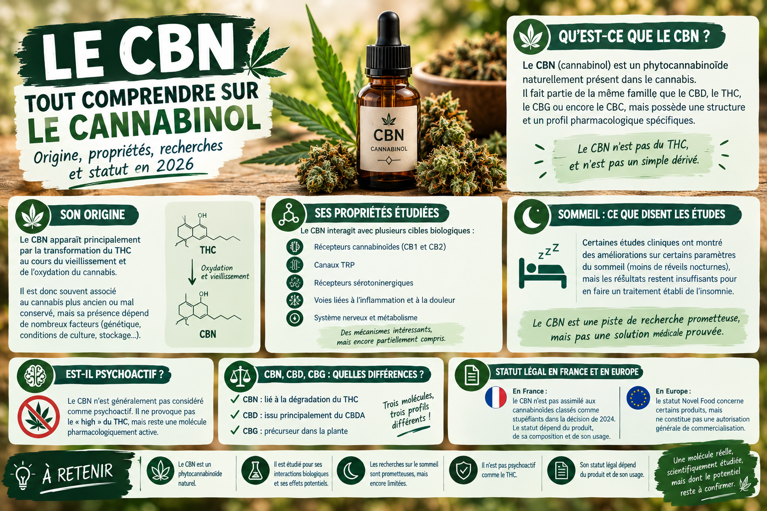 CBN : tout comprendre sur le cannabinol et les recherches en 2026