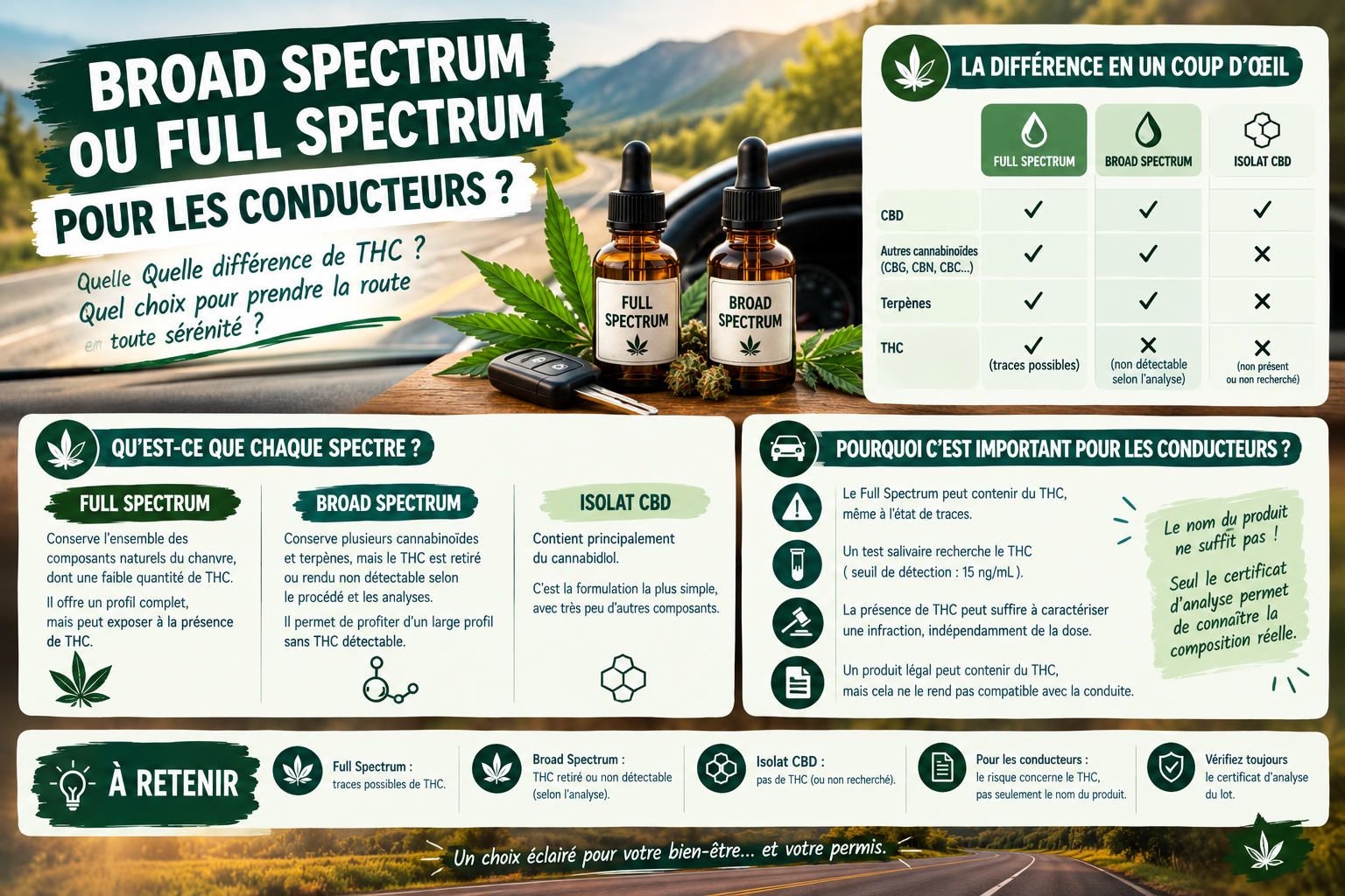 Broad Spectrum ou Full Spectrum pour conduire ?
