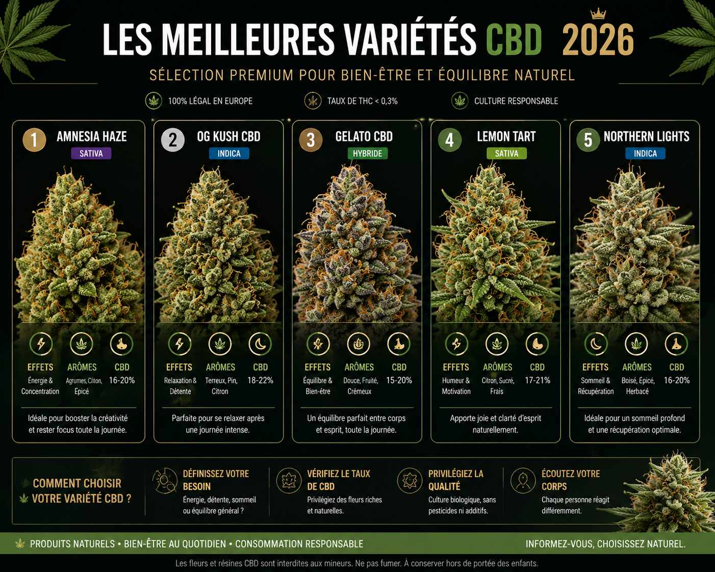 Meilleures Variétés CBD 2026 : Le Top des Fleurs CBD à Découvrir Cette Année