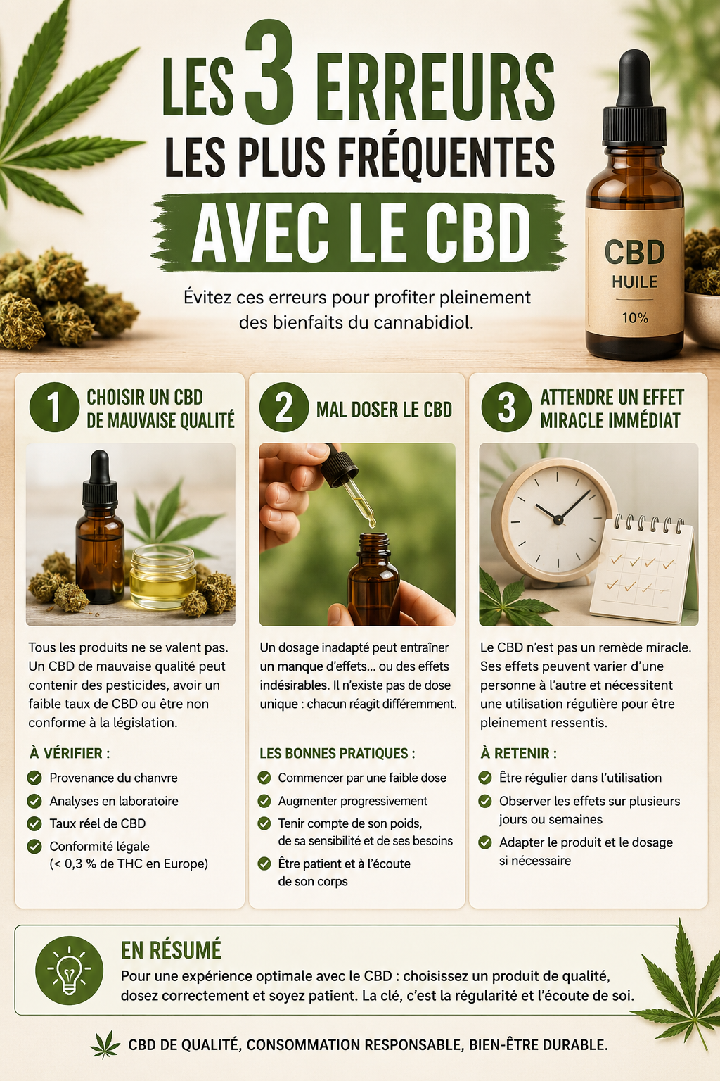 Les 3 erreurs les plus fréquentes avec le CBD (et comment les éviter)