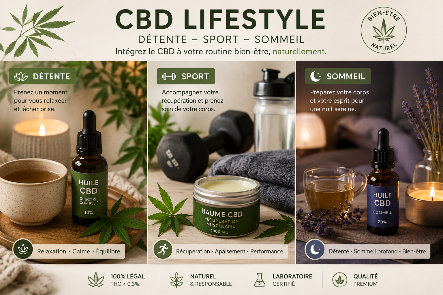 CBD Lifestyle : intégrer le CBD à sa routine détente, sport et sommeil