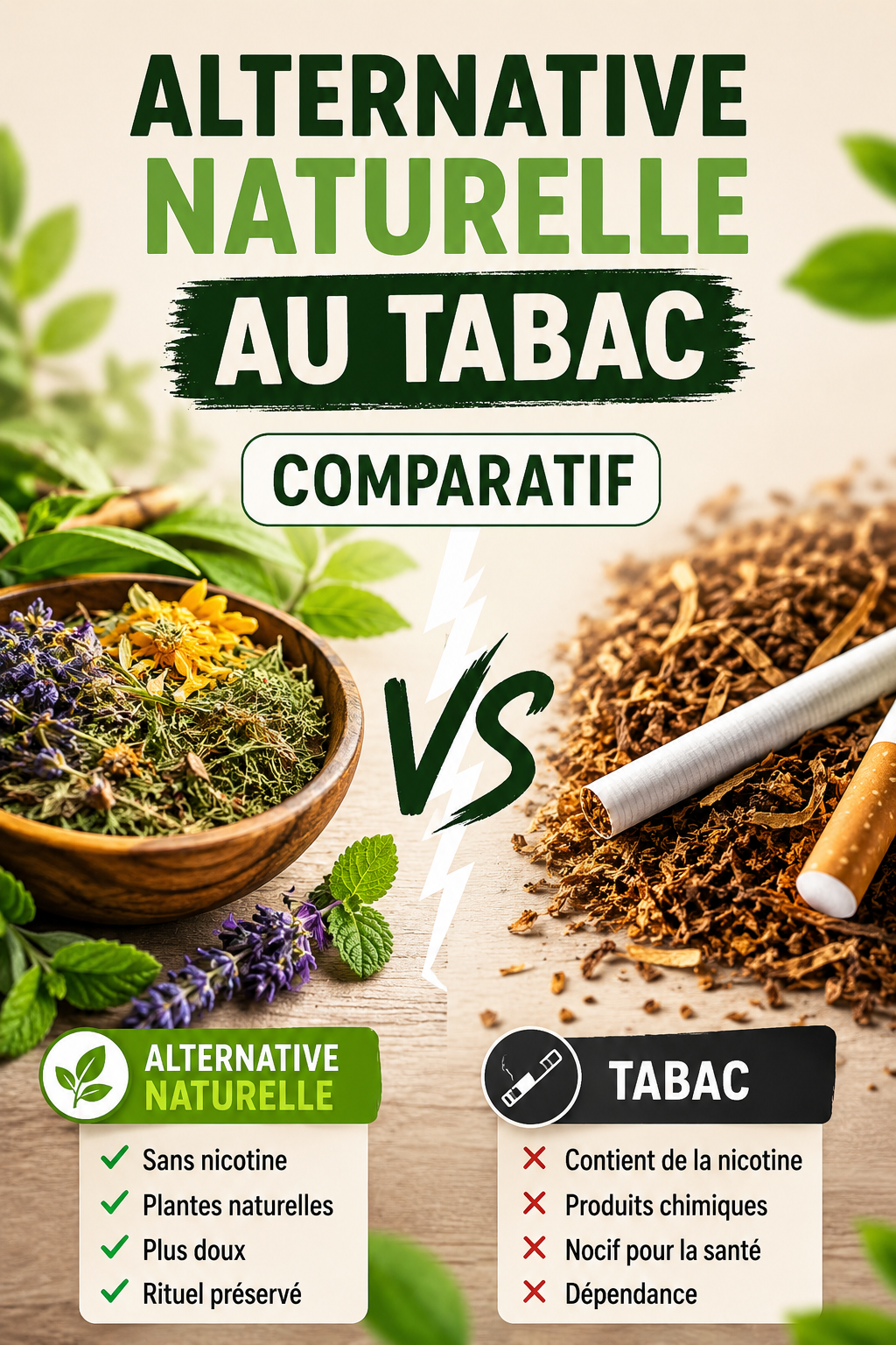 Alternative naturelle au tabac : comparatif des meilleures solutions naturelles